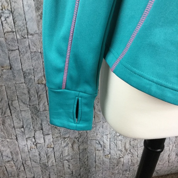 Fila teal jacket, size M, hooded, 1/4 zipper - Picture 3 of 4